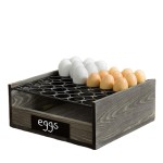 Eggs Display Stand Supplier - JUNJI 2 Tier Vintage Gray Wood Metal Wire Display Basket