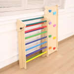 彩虹攀爬套装厂家-彩虹木三角攀爬架可折叠室内坡道