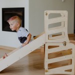 蒙特梭利家具厂家-厨房助手可折叠儿童塔3合1学习凳