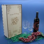 Personalized Wine Box Factory - with 2 Custom Wine Glasses Gift Set