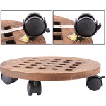 滚动种植架厂家-12英寸圆形花盆架360度旋转脚轮