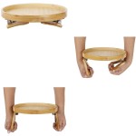 Side Tables Supplier - JUNJI Natural Bamboo Sofa Arm Tray for Remote Drinks Phone