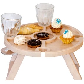 木酒架厂家-JUNJI户外酒桌架便携瓶食架