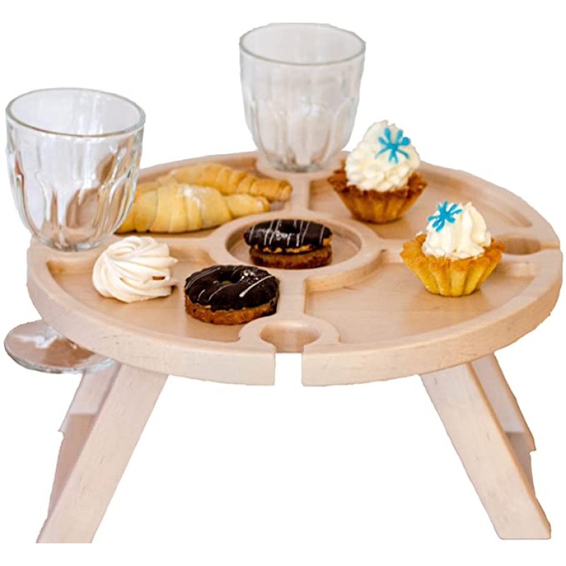 木酒架厂家-JUNJI户外酒桌架便携瓶食架