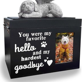 Wood Pet Urns Supplier - Large Memory Box with Photo