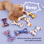 宠物玩具生产商-万圣节发声毛绒骨头