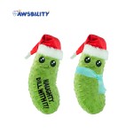 小毛绒玩具厂家-可定制圣诞绿色苦瓜软棉恐龙