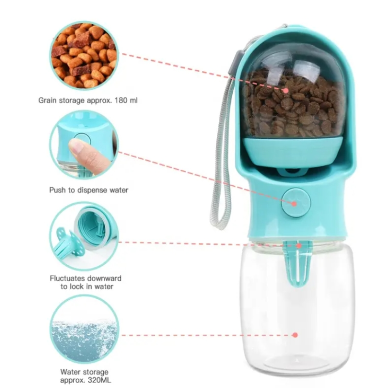 宠物水瓶厂家-便携狗猫水瓶3合1旅行碗防漏