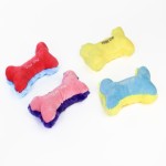 毛绒狗玩具厂家-热销彩色毛绒骨形咀嚼互动耐用