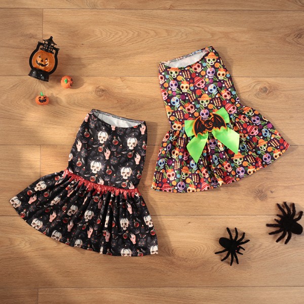 万圣节宠物礼品厂家-骷髅蝙蝠服装狗项圈猫颈节日装饰