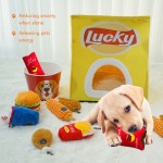 宠物焦虑玩具厂家-热销耐用家庭桶炸鸡汉堡吱吱响