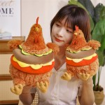 鸡毛绒玩具厂家-批发逼真软鸡枕头拥抱公鸡毛绒