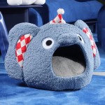 宠物洞穴床厂家-热销时尚软毛绒动物形可洗猫洞穴床