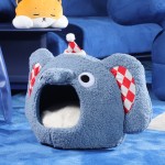 宠物洞穴床厂家-热销时尚软毛绒动物形可洗猫洞穴床