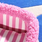 宠物床厂家-可爱条纹存储篮形猫窝环保毛绒床