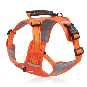 Reflective Pet Harness Supplier - Breathable Adjustable Reflective Vest Leash Set Chest Straps