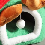 宠物床屋厂家-圣诞可拆可洗封闭猫狗小床屋