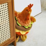 鸡毛绒玩具厂家-OEM/ODM汉堡鸡玩偶模糊蓬松填充公鸡