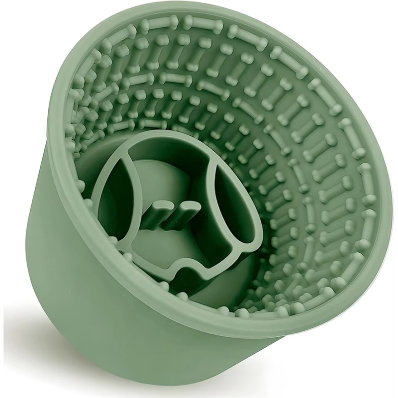 慢食碗厂家-批发可定制圆形蜂窝硅胶慢食碗