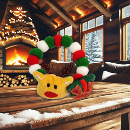 宠物项圈供应商-彩色针织棉铃铛