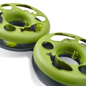 猫玩具厂家-PP鱼玩盘铃铛