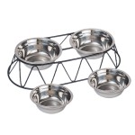 宠物碗供应商-黑色不锈钢抬高