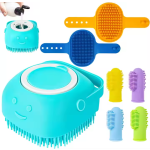 宠物沐浴刷套装生产商-7件套TPR胶囊型