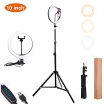 Photography Light Factory - 3000K-6000K Dimmable 10inch Ring Light with 2m Tripod Phone Holder
