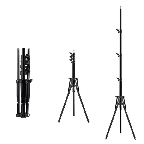 Floor Tripod Supplier - Portable Foldable 2m Reflex Tripod with Phone Holder Live Light Stand