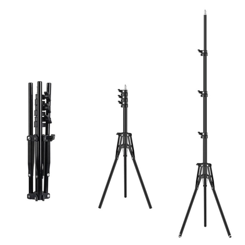 Floor Tripod Supplier - Portable Foldable 2m Reflex Tripod with Phone Holder Live Light Stand