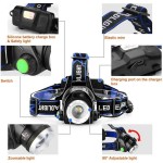 头灯手电筒厂家-USB充电LED头灯防水露营狩猎用