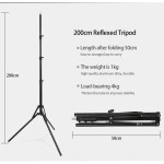 Floor Tripod Supplier - Portable Foldable 2m Reflex Tripod with Phone Holder Live Light Stand