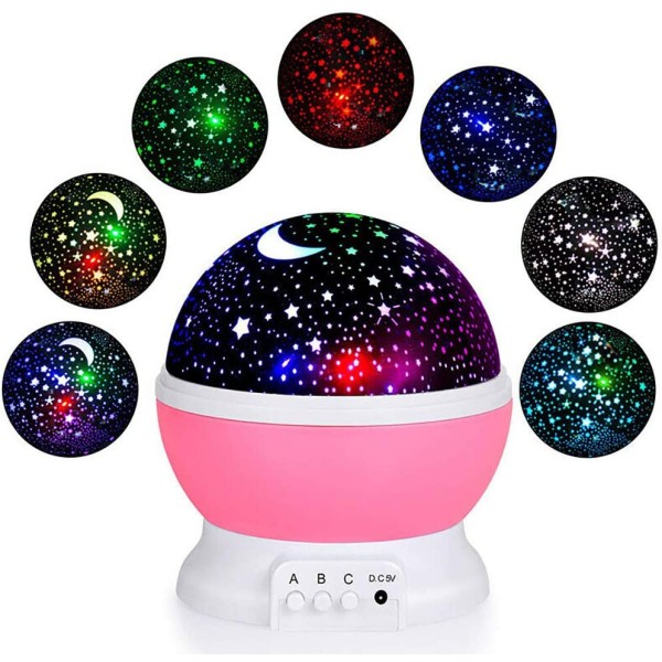 星空投影灯厂家-3D LED星云星空投影灯360度旋转夜灯月亮星灯