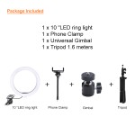Photography Light Factory - 3000K-6000K Dimmable 10inch Ring Light with 2m Tripod Phone Holder