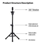 Wig Tripod Supplier - Adjustable Canvas Block Head Tripod for Wig Making Cosmetology Training