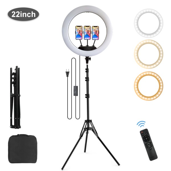 Ring Light Kit Manufacturer - 22 Inch Rechargeable Ring Light with 2m Tripod Video Vlogging Kit