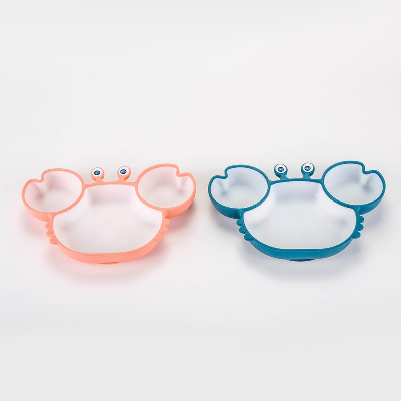 Baby Dinner Plate Manufacturer - Cartoon Crab Silicone