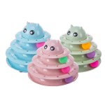 猫玩具塔厂家-流行互动电动转盘圆形轨道盘移动球