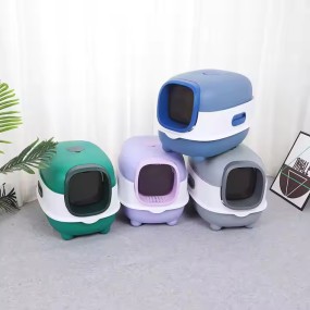 封闭猫砂盆厂家-热销特大号防溅全封闭消毒盆