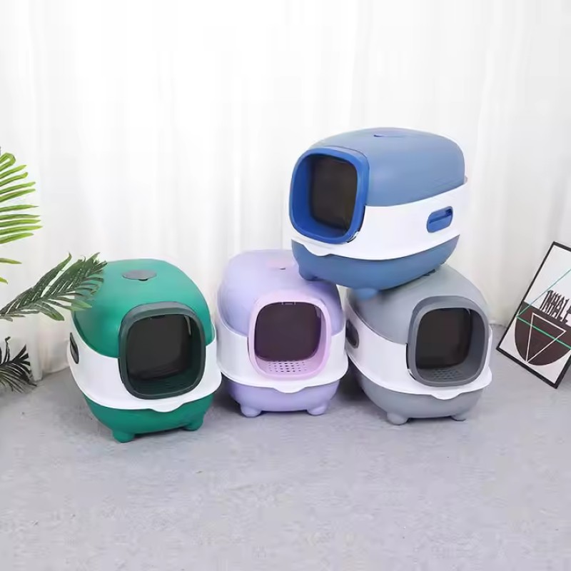 封闭猫砂盆厂家-热销特大号防溅全封闭消毒盆