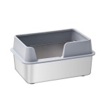 不锈钢猫砂盆厂家-高品质不锈钢塑料易清洁猫砂盆