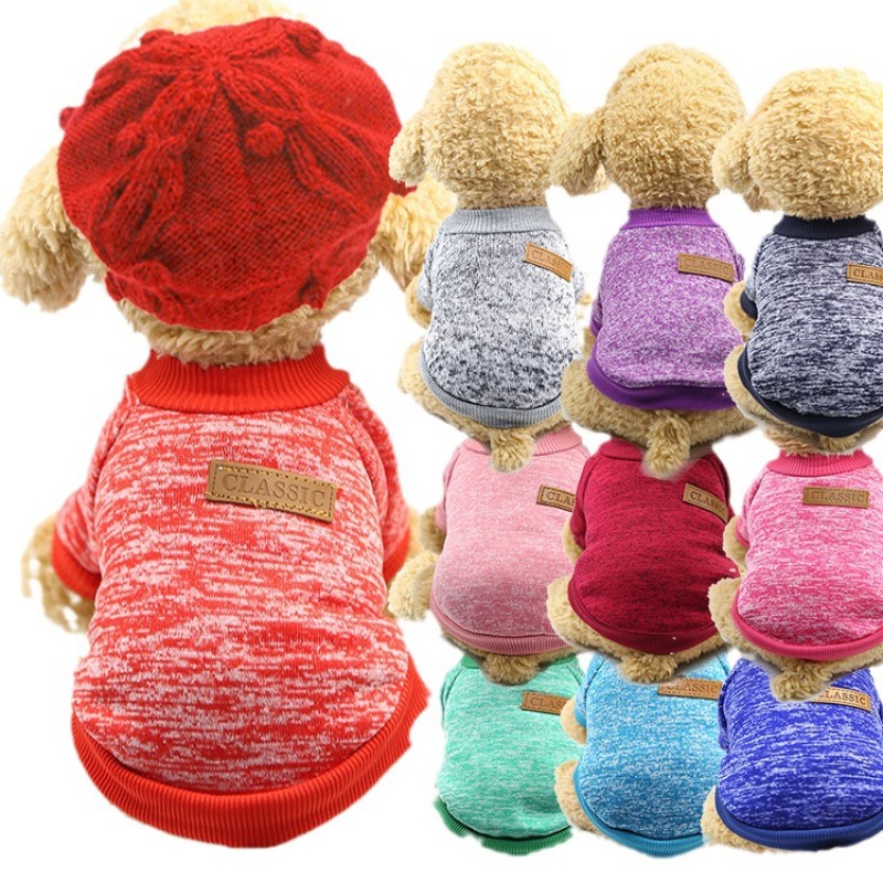 秋季狗衣服厂家-经典定制秋冬季温暖狗毛衣外套软材料