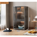 豪华猫屋厂家-批发制造商流行LED封闭现代木制猫别墅