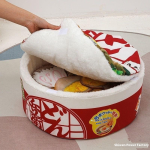 泡面猫床厂家-潮流蓝色泡面猫床小号封闭宠物床