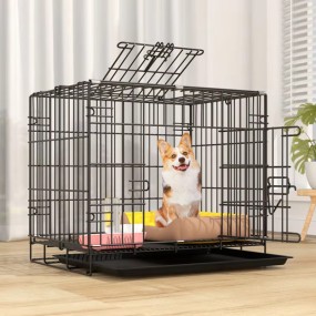 Folding Dog Crate Factory - Wholesale Factory Foldable Collapsible Wired Metal Stacked Dog Crate