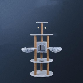 Cat Tree Manufacturer - Wholesale High-quality Wooden Platform Hammock Scratching Tree House Tower