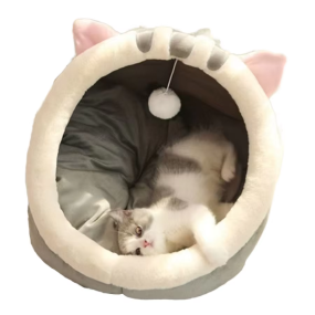 Pet Bed Manufacturer - Factory Custom Wholesale Semi-Closed Velvet Pet Bed Cat House