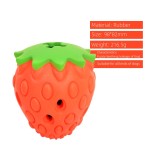 橡胶狗玩具厂家-批发水果草莓耐用橡胶防咬益智玩具