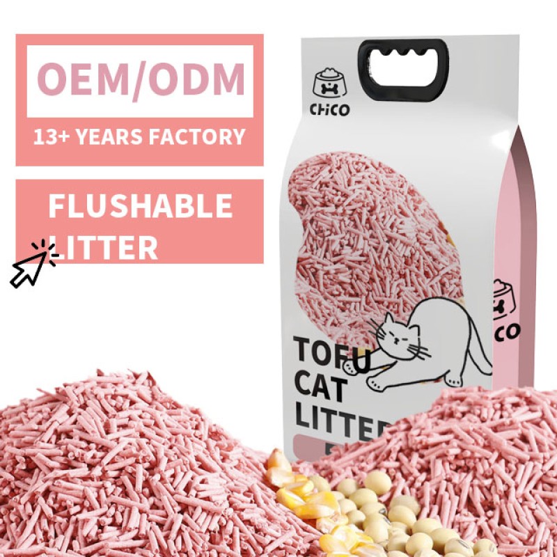 结团猫砂厂家-制造厂高品质低尘6升结团豆腐砂