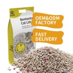 膨润土猫砂厂家-批发天然膨润土彩色强结团10升无尘